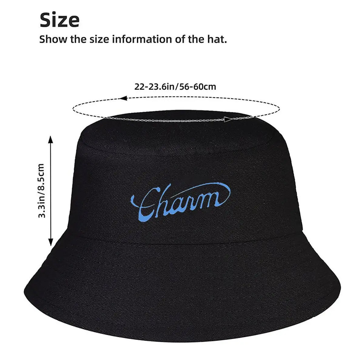 Charm Blue Cursive Text Winter Style Bucket Hat