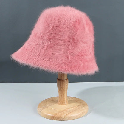 Women's Faux Fur Warm Bucket Hat