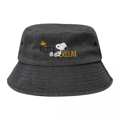Snoopy Woodstock Denim Bucket Hat
