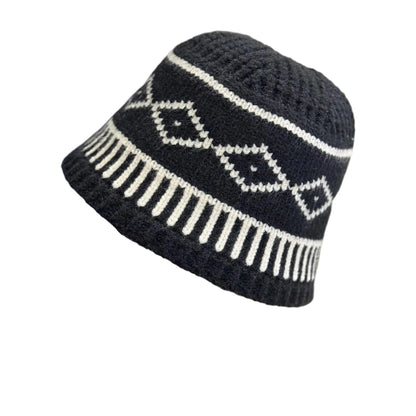Rhombus Pattern Knitted Winter Hat