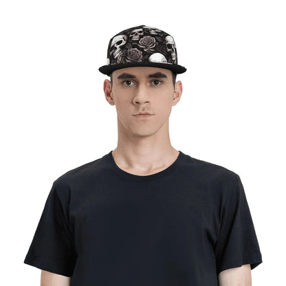 Cool Hippie Skull Rose Punk Snapback Cap