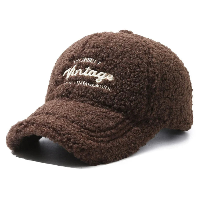 Trendy Lambswool Windproof Women Baseball Cap