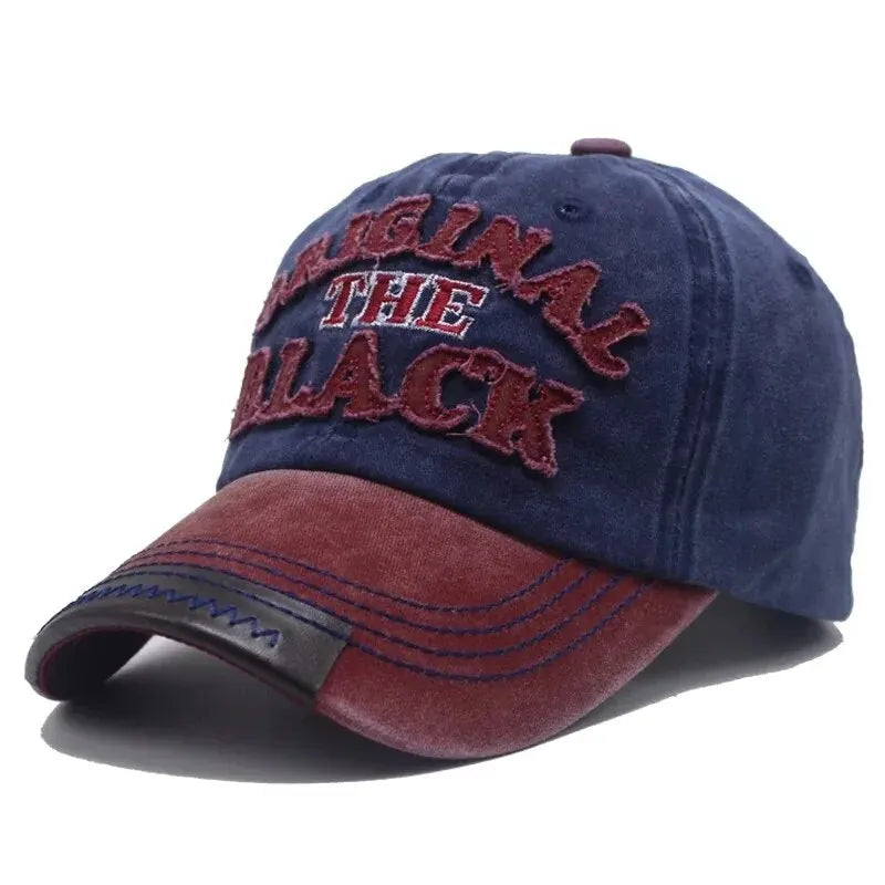 Unisex Vintage Washed Cotton Letter Embroidered Baseball Cap