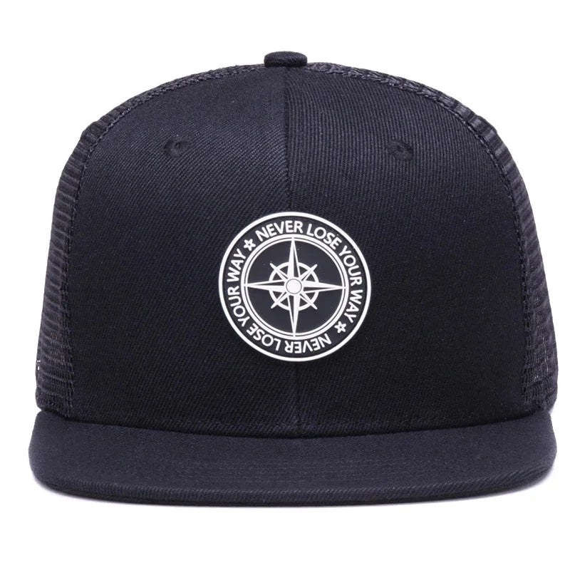 Unisex Compass Offset Printing Hip-hop Net Hats
