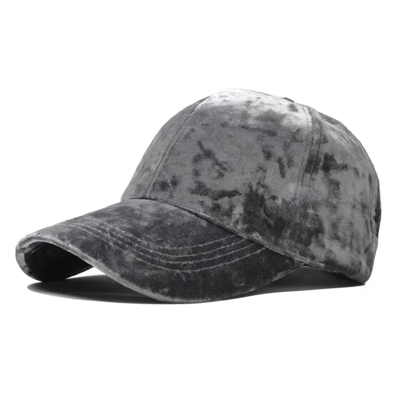 Gold Velvet Baseball Cap