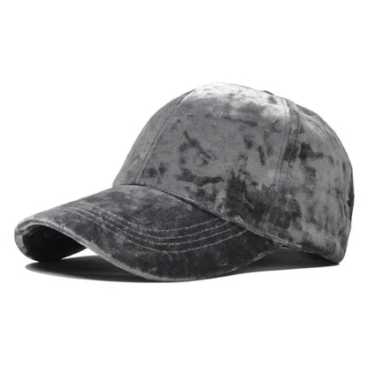 Gold Velvet Baseball Cap