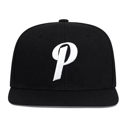 Unisex P Letter Embroidered Snapback Cap Outdoor Sports
