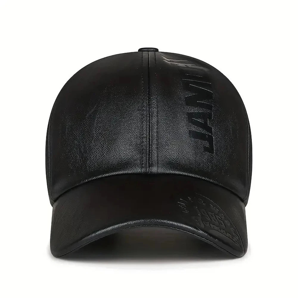 PU Leather Plush Warm Baseball Hat