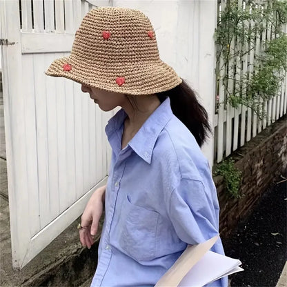Insta Style Wavy Edge Straw Bucket Hat