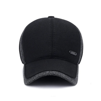 Waterproof Sports Baseball Cap Adjustable Lined Earflap Winter