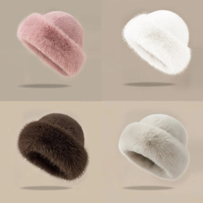 Fluffy Fur Winter Plush Bucket Hat