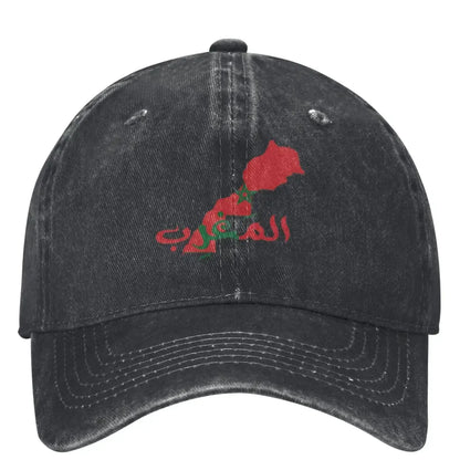 Morocco Map Flag Print Baseball Cap