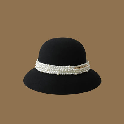 Hepburn Pearl Wide Brim Bucket Hat