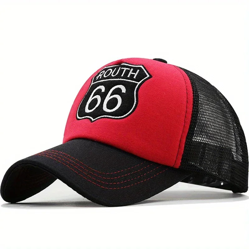 Route 66 Letter Embroidery Unisex Baseball Cap