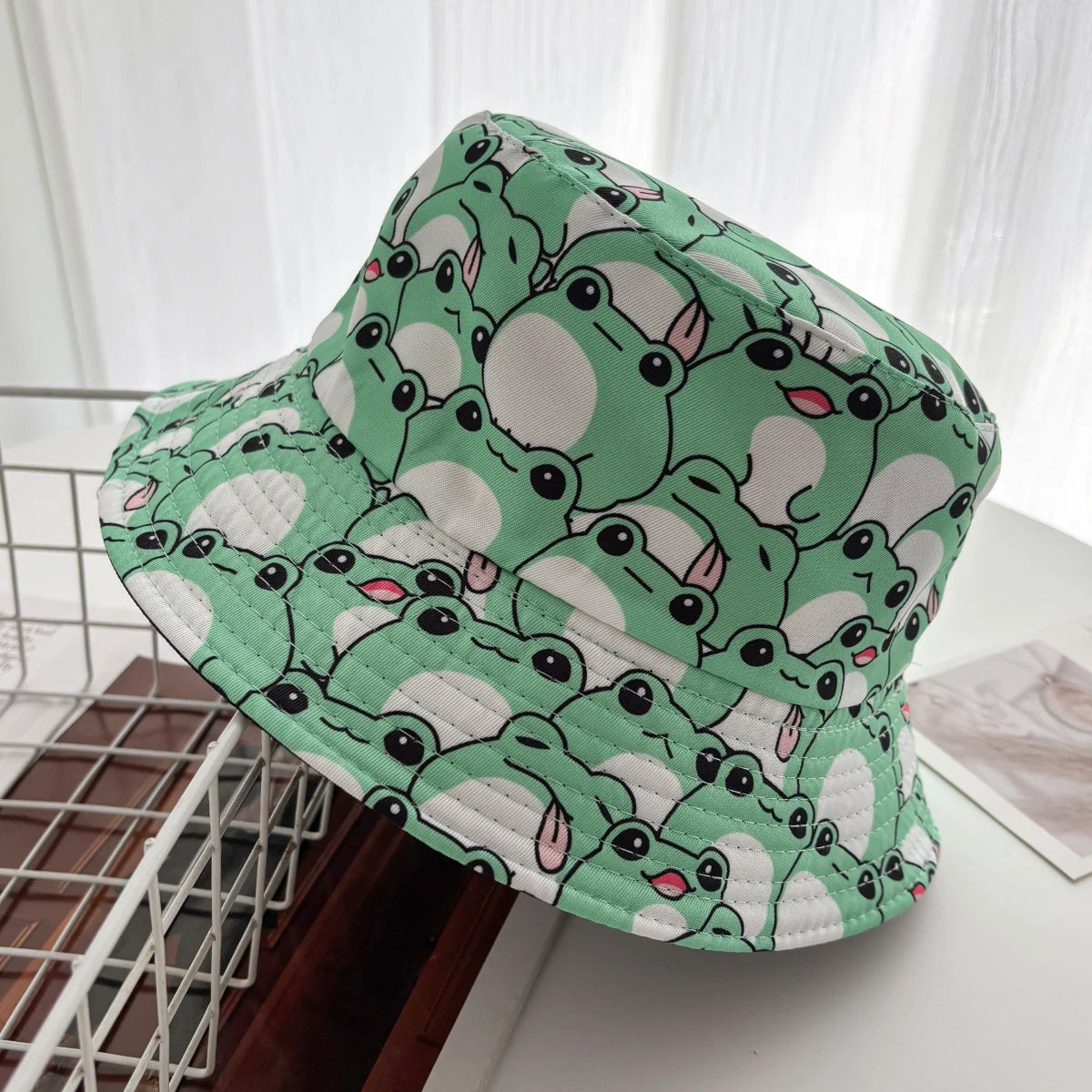 Cartoon Duck Printed Reversible Bucket Hat