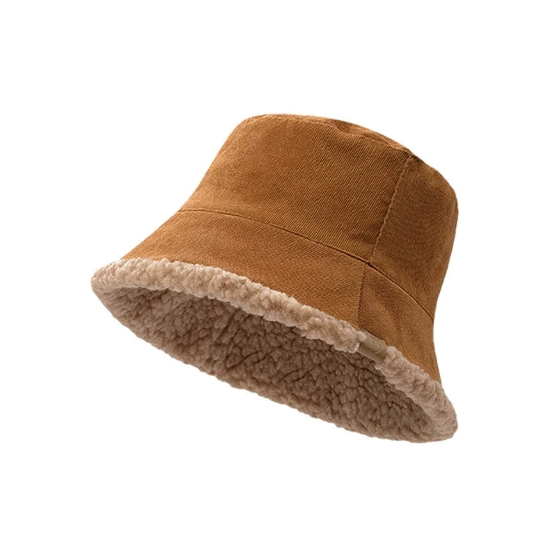 Reversible Lamb Wool Winter Bucket Hat