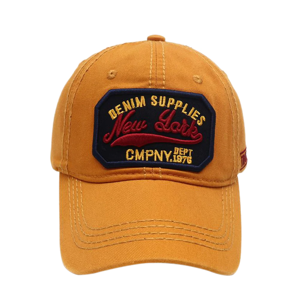 New York Letter Embroidered Washed Cotton Snapback Baseball Hat