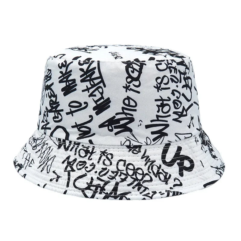 Unisex Reversible Number Graffiti Bucket Hat