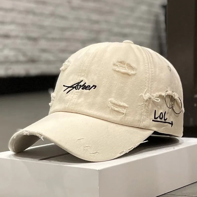 Vintage Washed Distressed Embroidered Unisex Baseball Cap