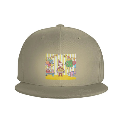 Curious George Monkey Cartoon Casual Snapback Cap
