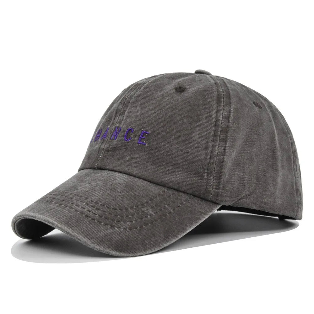 Vintage Washed Cotton Letter Sunshade Baseball Cap