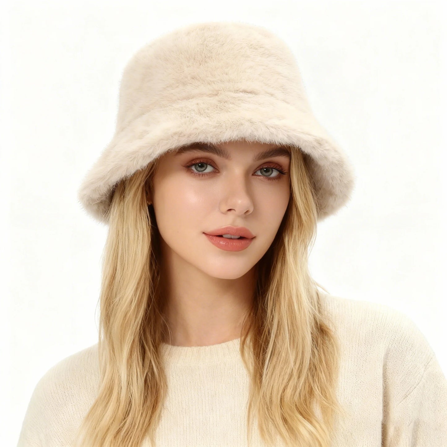 Women's Winter Fluffy Plush Bucket Hat