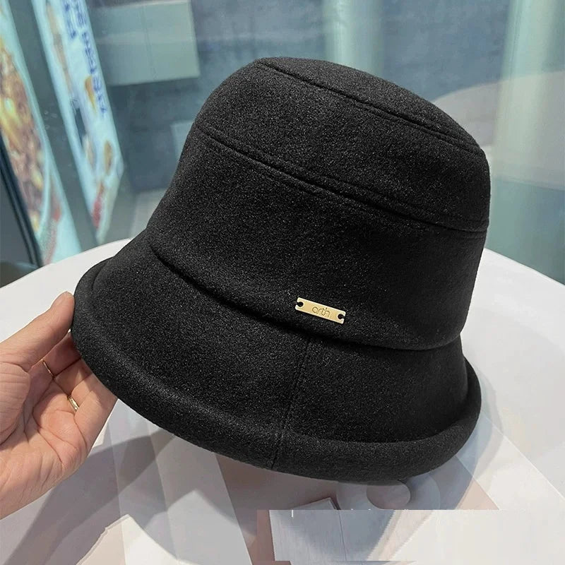 Wool Warm Slim Face Bucket Hat