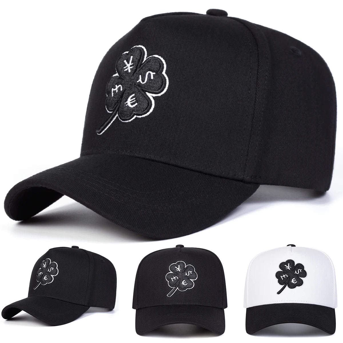 Unisex Four Leaf Clover Embroidered Baseball Cap