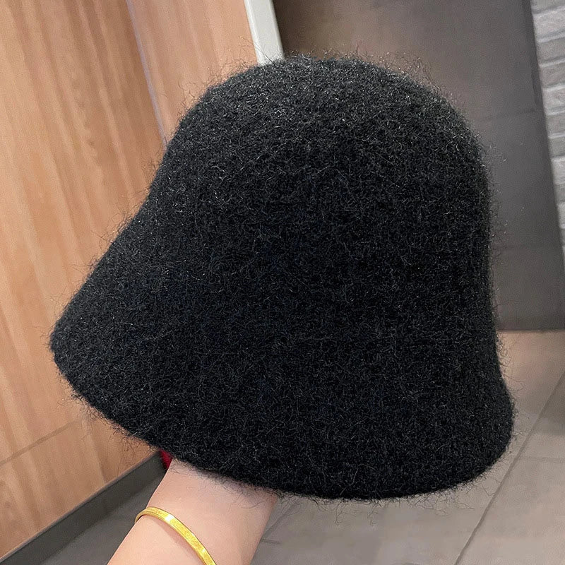 Vintage Wool Foldable Fisherman Bucket Hat Women