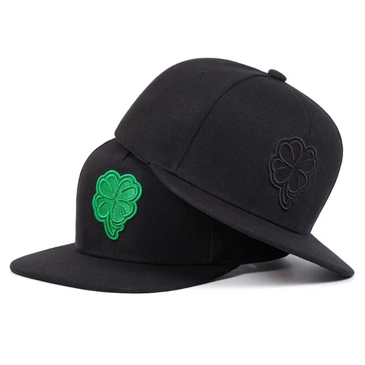 Unisex Clover Embroidery Casual Snapback Cap