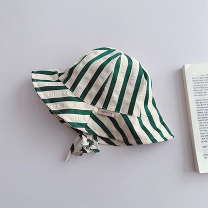 Kids Striped Cotton Fisherman Cap