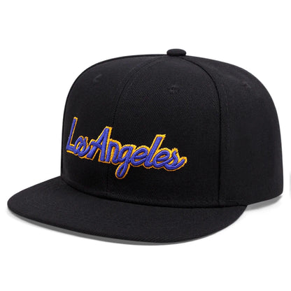 Los Angeles Letter Embroidered Flat Edge Snapback Cap