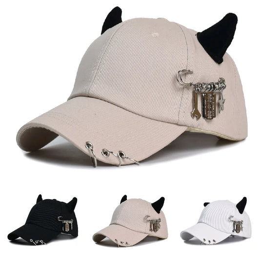 Unisex Cow Horn Baseball Cap