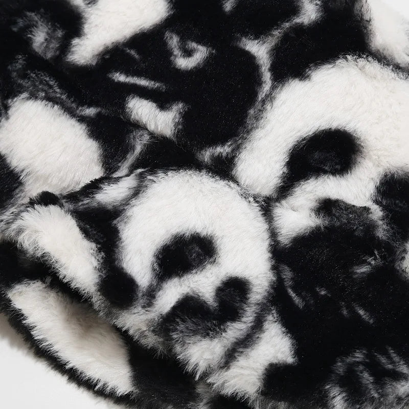 Panda Faux Fur Bucket Hat