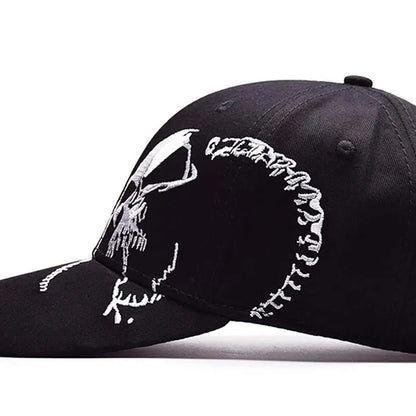 Side Skull Pattern Embroidery Baseball Caps