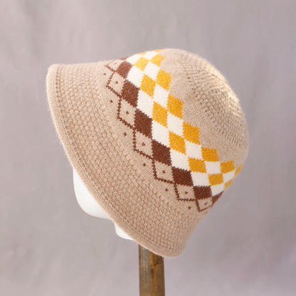 Women's Striped Wool Knitted Bucket Hat