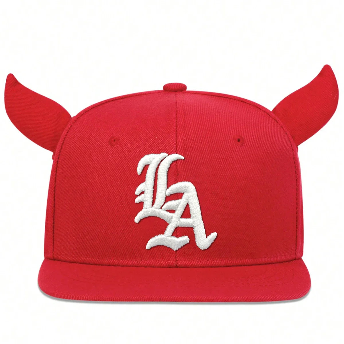 Ox Horn Letter Embroidery Snapback Cap