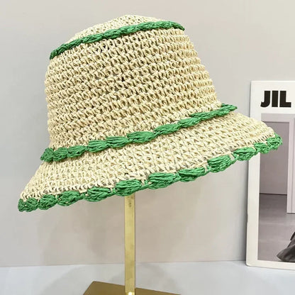 Spring Autumn Handmade Crochet Lattice Women Bucket Hat