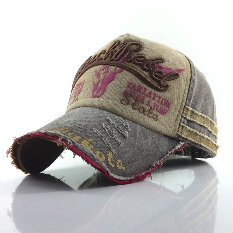 Retro Canvas Denim Patchwork Baseball Cap