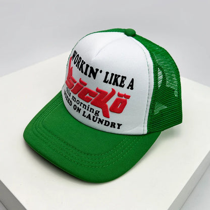 American Anime Letter Half Mesh Baseball Cap