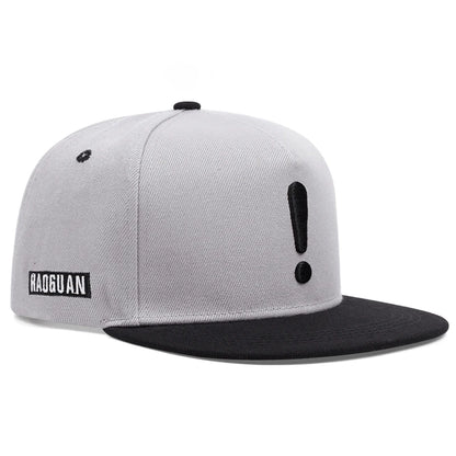 Unisex Exclamation Mark Embroidery Flat Brim Hip Hop Cap