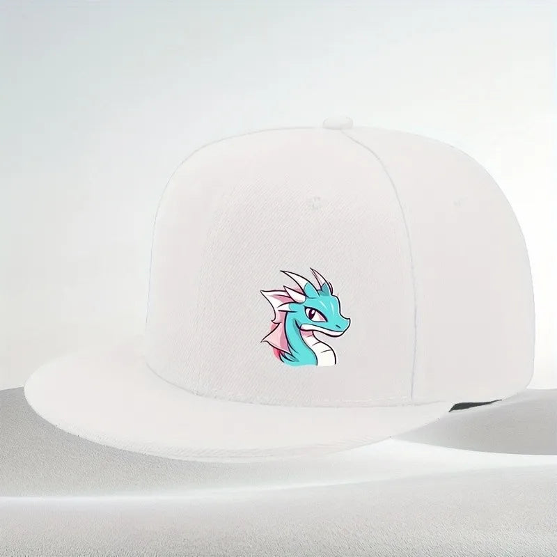 Blue Pink Dragon Head Cartoon Outdoor Snapback Cap
