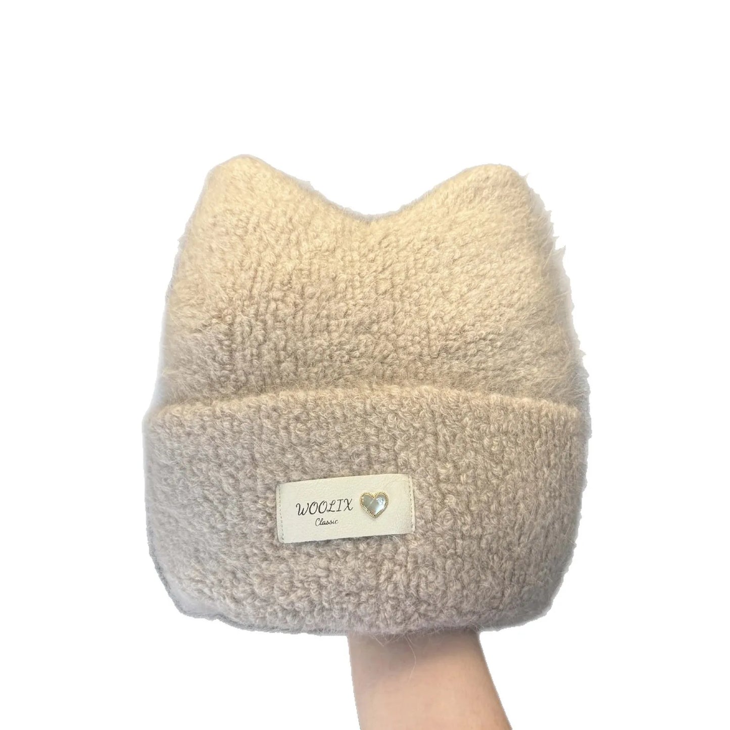Wool Knit Winter Cat Ear Beanie