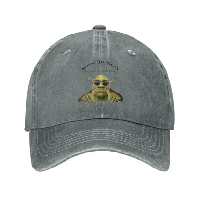 Born To Slay Forced To Work Shrek Baseball Cap