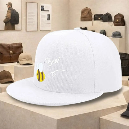 Bee Graphic Streetwear Flat Brim Snapback Cap