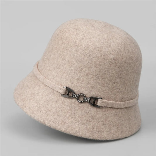 Women's Premium Wool Buckle Winter Bucket Hat
