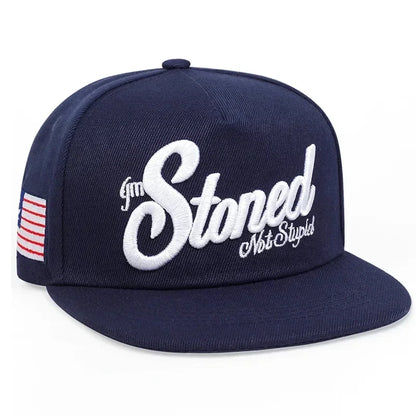 Unisex Stoned Letter Embroidery Hip Hop Snapback Cap
