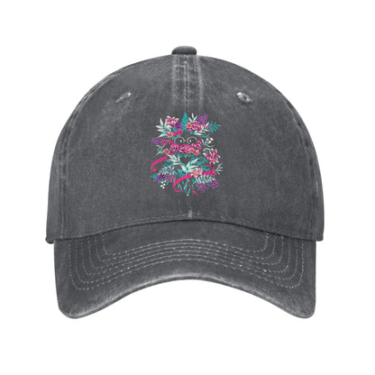 Deltarune Spamton Ralsei Floral Denim Baseball Cap