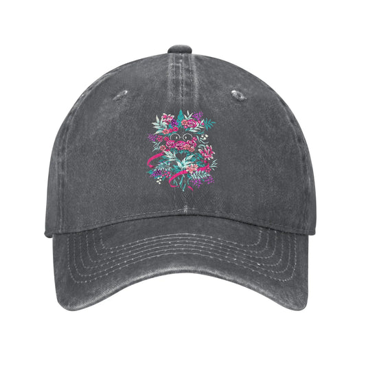 Deltarune Spamton Ralsei Floral Denim Baseball Cap