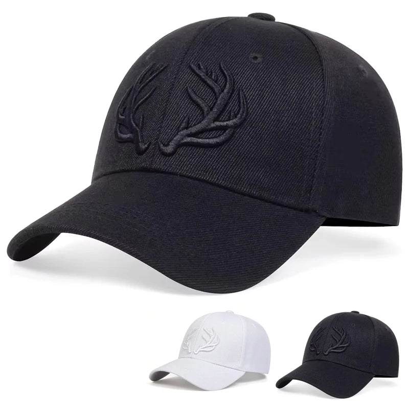 Unisex Antler Embroidery Baseball Caps